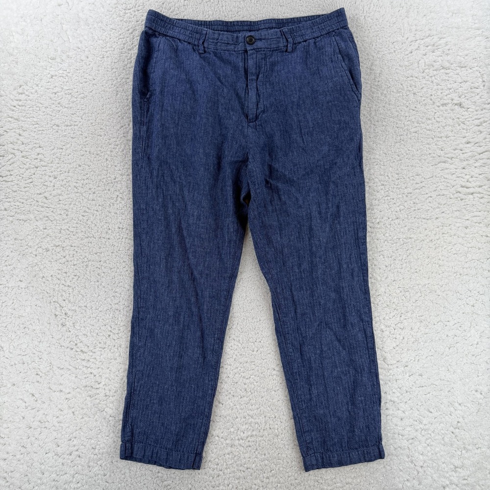 Banana Republic Mason Athletic Tapered Chino Pants Mens 36x27 Blue Linen 531801
